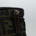 FENDI Zucca Canvas Vanity Hand Bag Brown Blackyb514