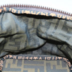 FENDI Zucca Canvas Vanity Hand Bag Brown Blackyb514