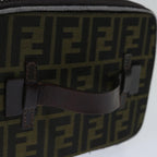 FENDI Zucca Canvas Vanity Hand Bag Brown Blackyb514