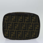 FENDI Zucca Canvas Vanity Hand Bag Brown Blackyb514