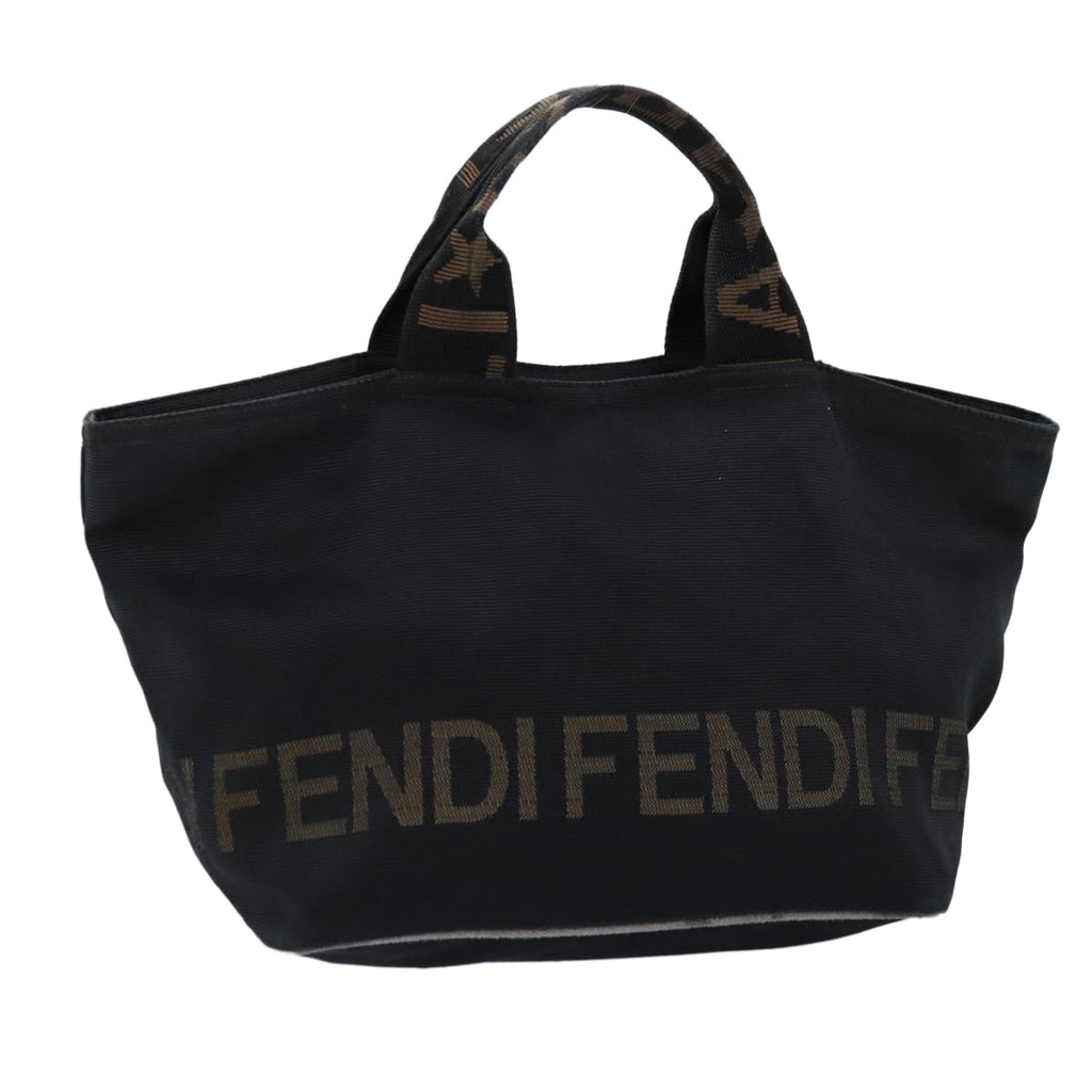 FENDI Hand Bag Canvas Blackyb555