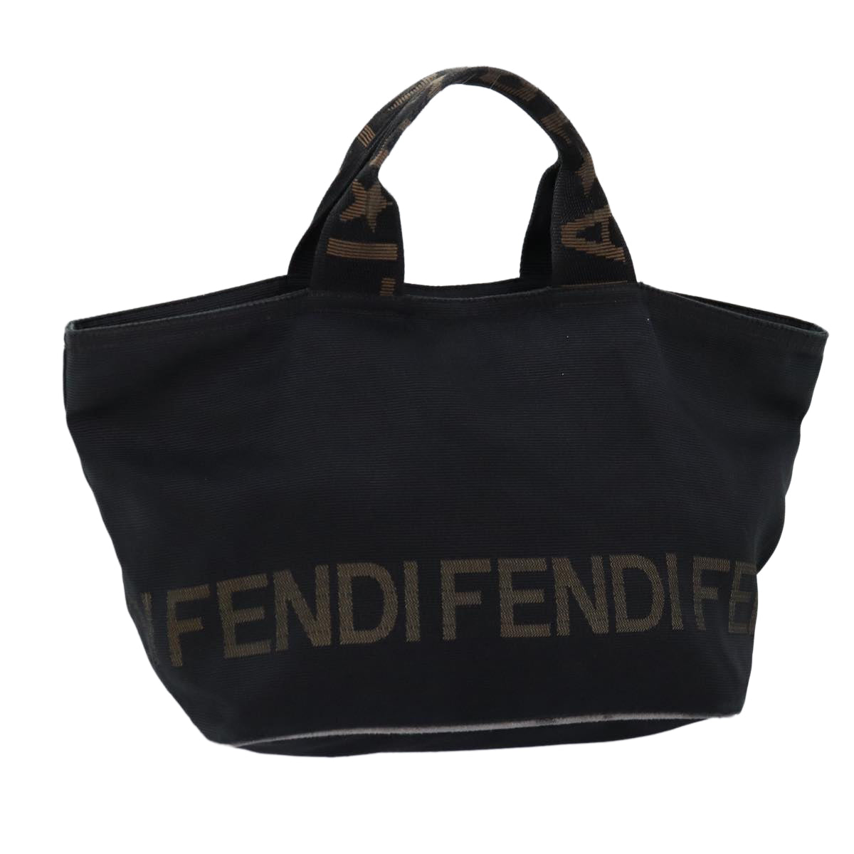 FENDI Hand Bag Canvas Blackyb555