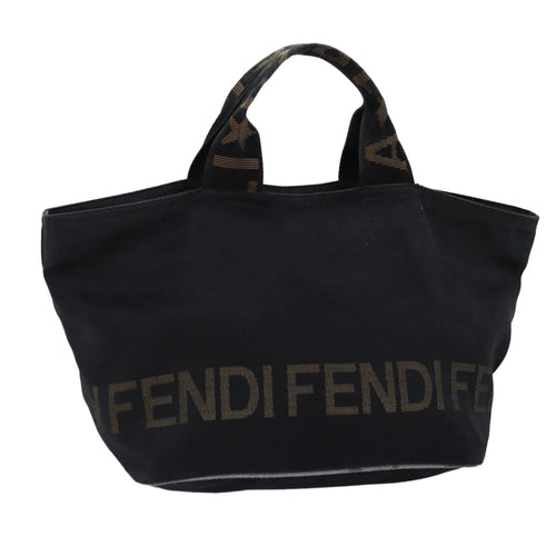 FENDI Hand Bag Canvas Blackyb555