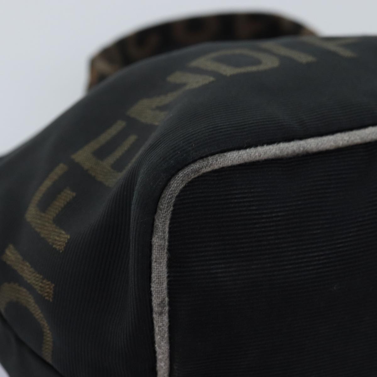 FENDI Hand Bag Canvas Blackyb555