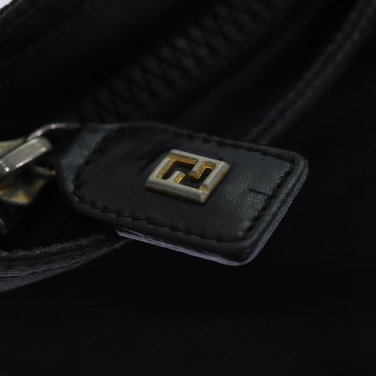 FENDI Hand Bag Canvas Blackyb555