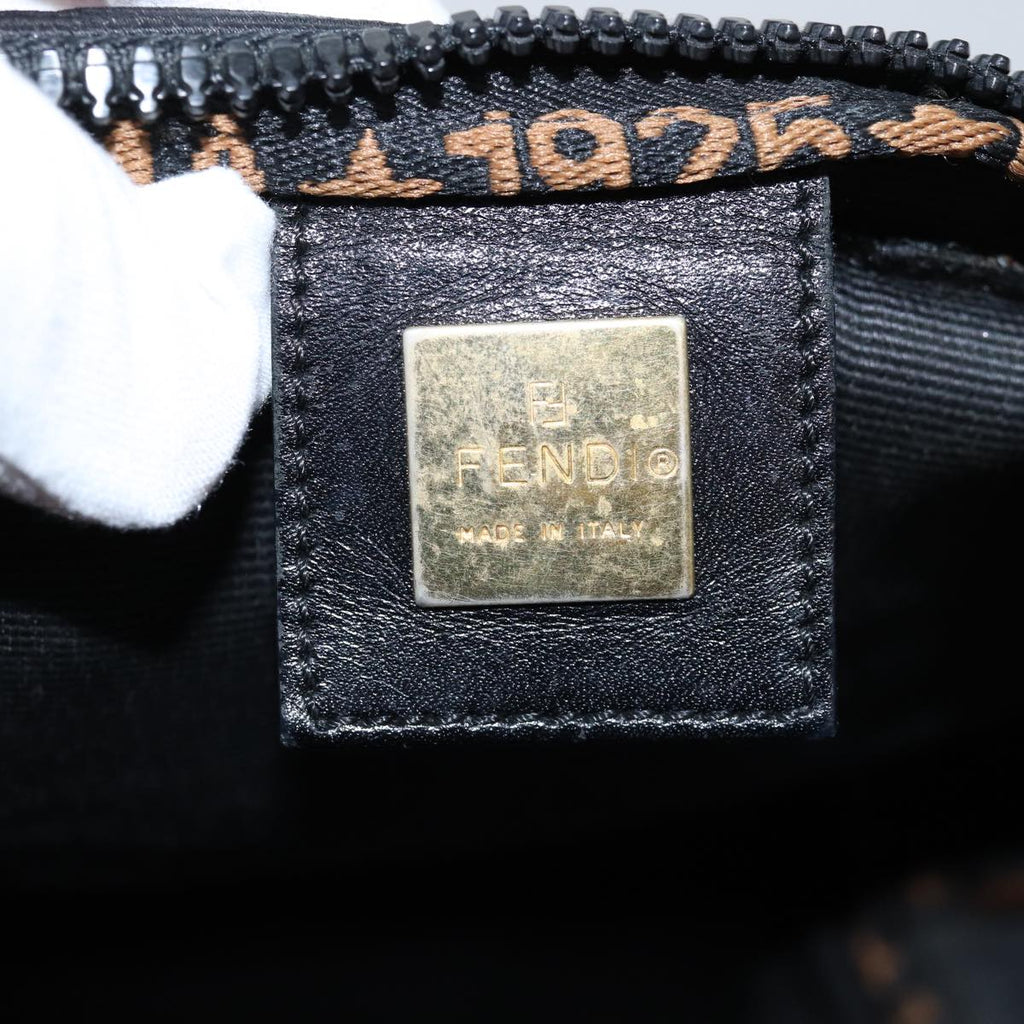 FENDI Hand Bag Canvas Blackyb555