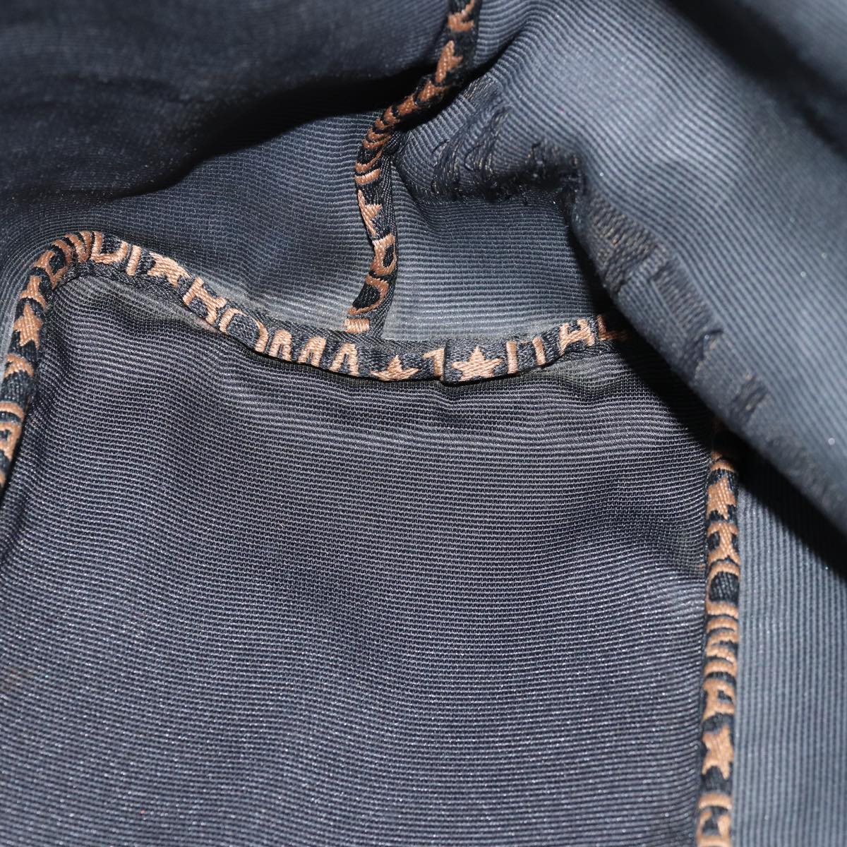 FENDI Hand Bag Canvas Blackyb555