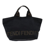 FENDI Hand Bag Canvas Blackyb555
