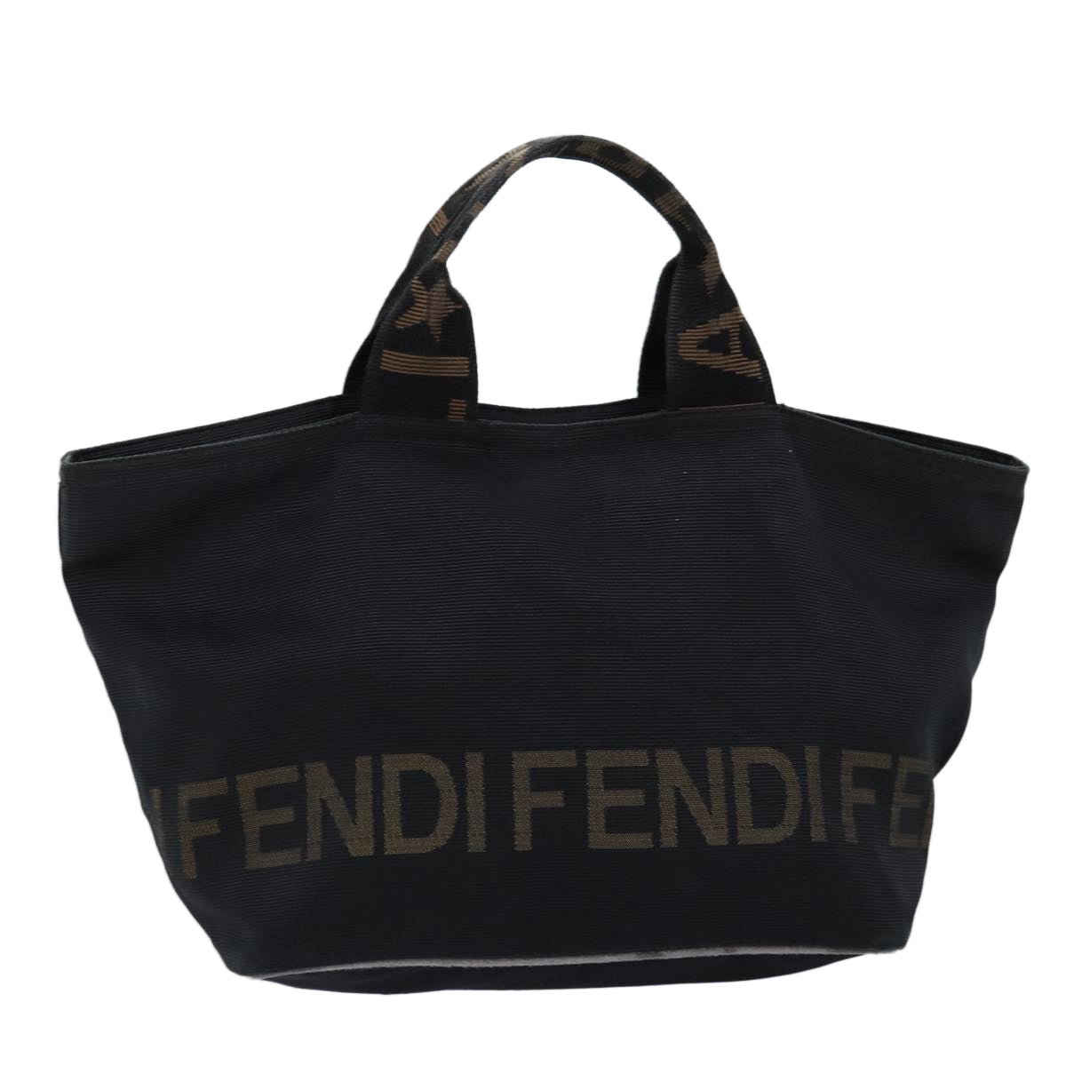 FENDI Hand Bag Canvas Blackyb555