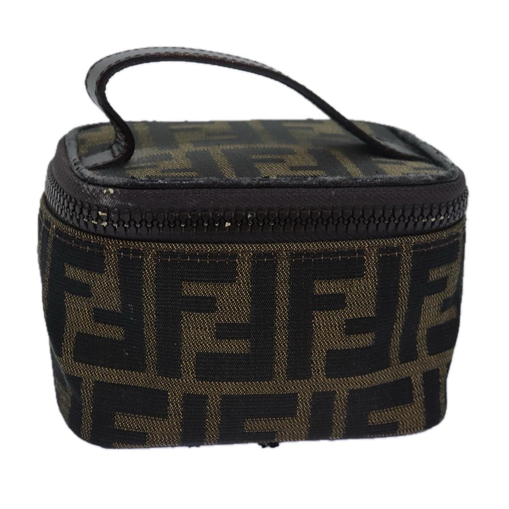 FENDI Zucca Canvas Vanity Pouch Brown Blackyb585