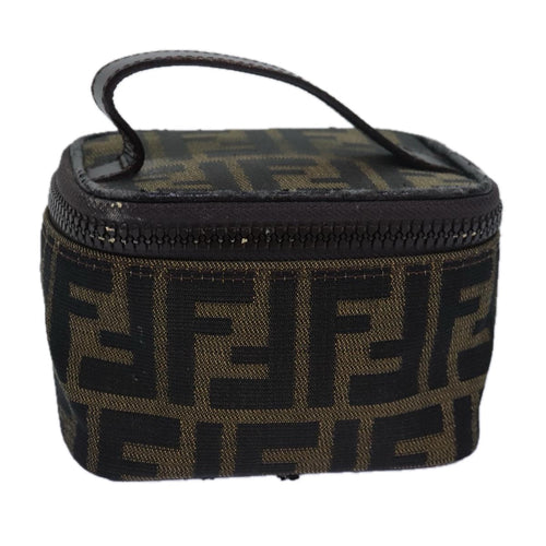 FENDI Zucca Canvas Vanity Pouch Brown Blackyb585