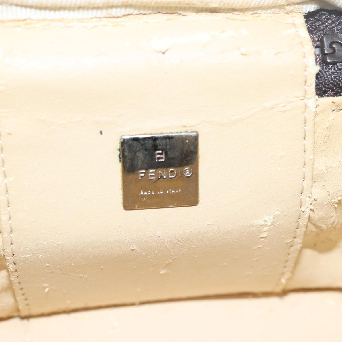 FENDI Zucca Canvas Vanity Pouch Brown Blackyb585