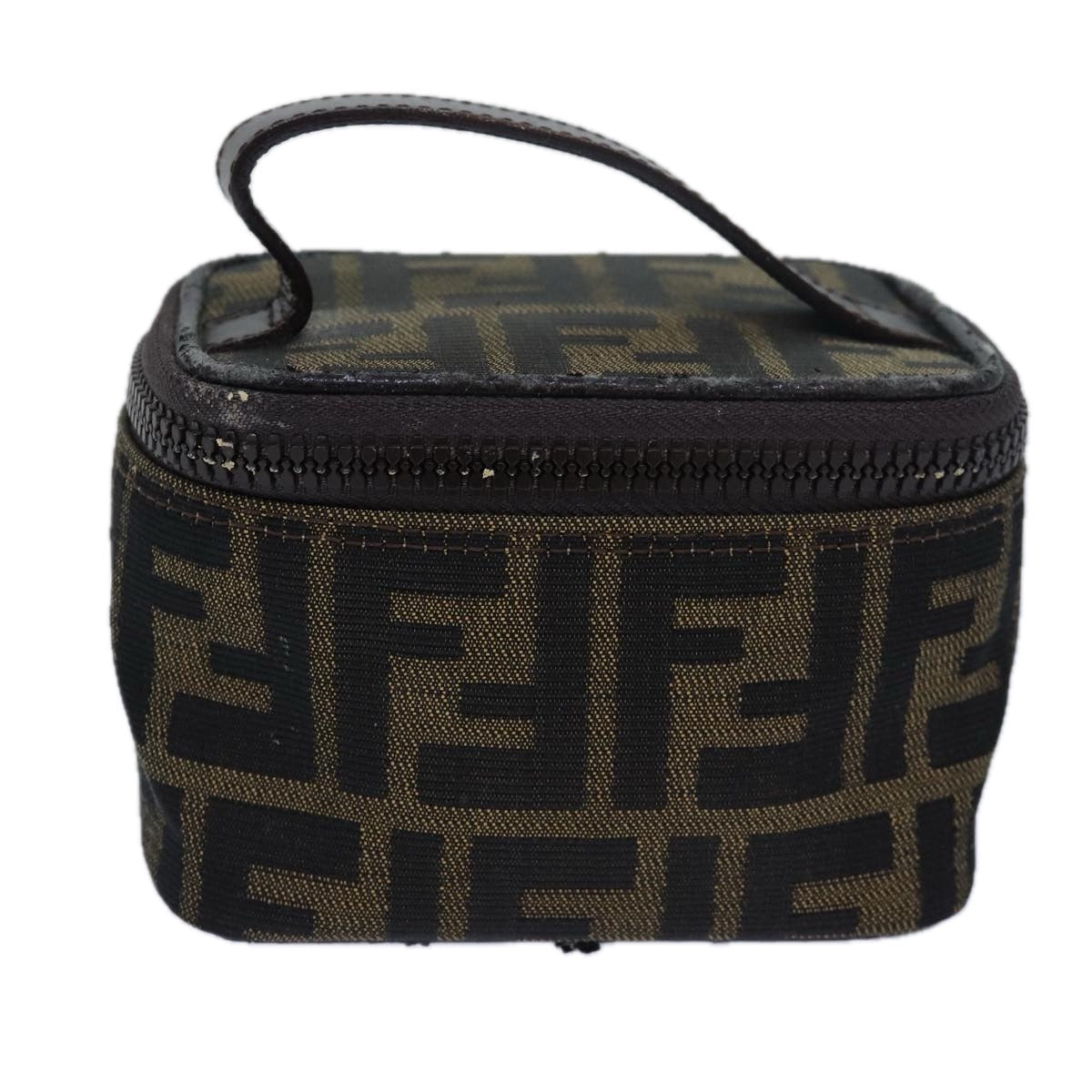 FENDI Zucca Canvas Vanity Pouch Brown Blackyb585