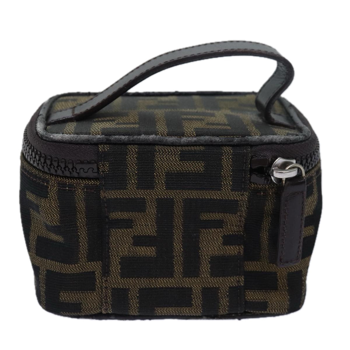 FENDI Zucca Canvas Vanity Pouch Brown Blackyb585