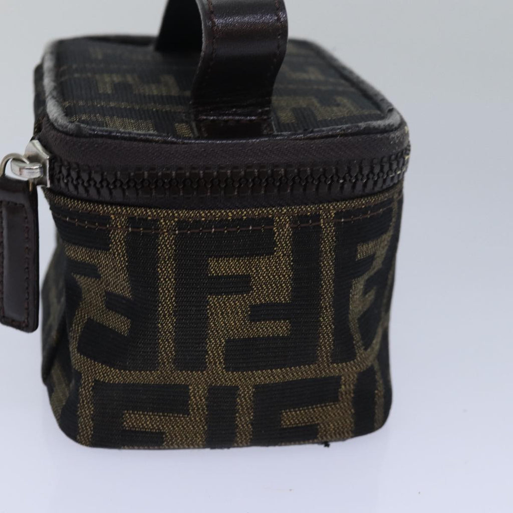 FENDI Zucca Canvas Vanity Pouch Brown Blackyb585