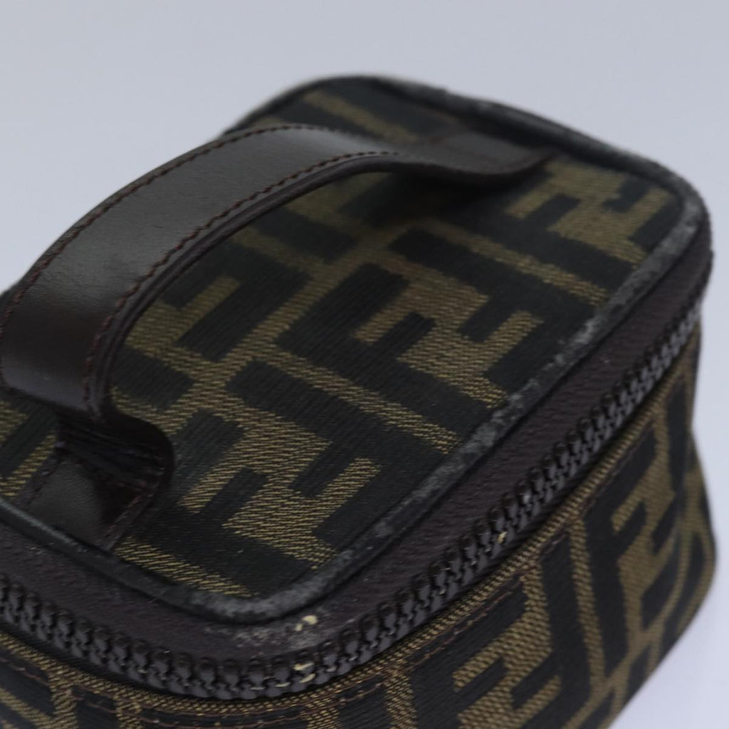 FENDI Zucca Canvas Vanity Pouch Brown Blackyb585