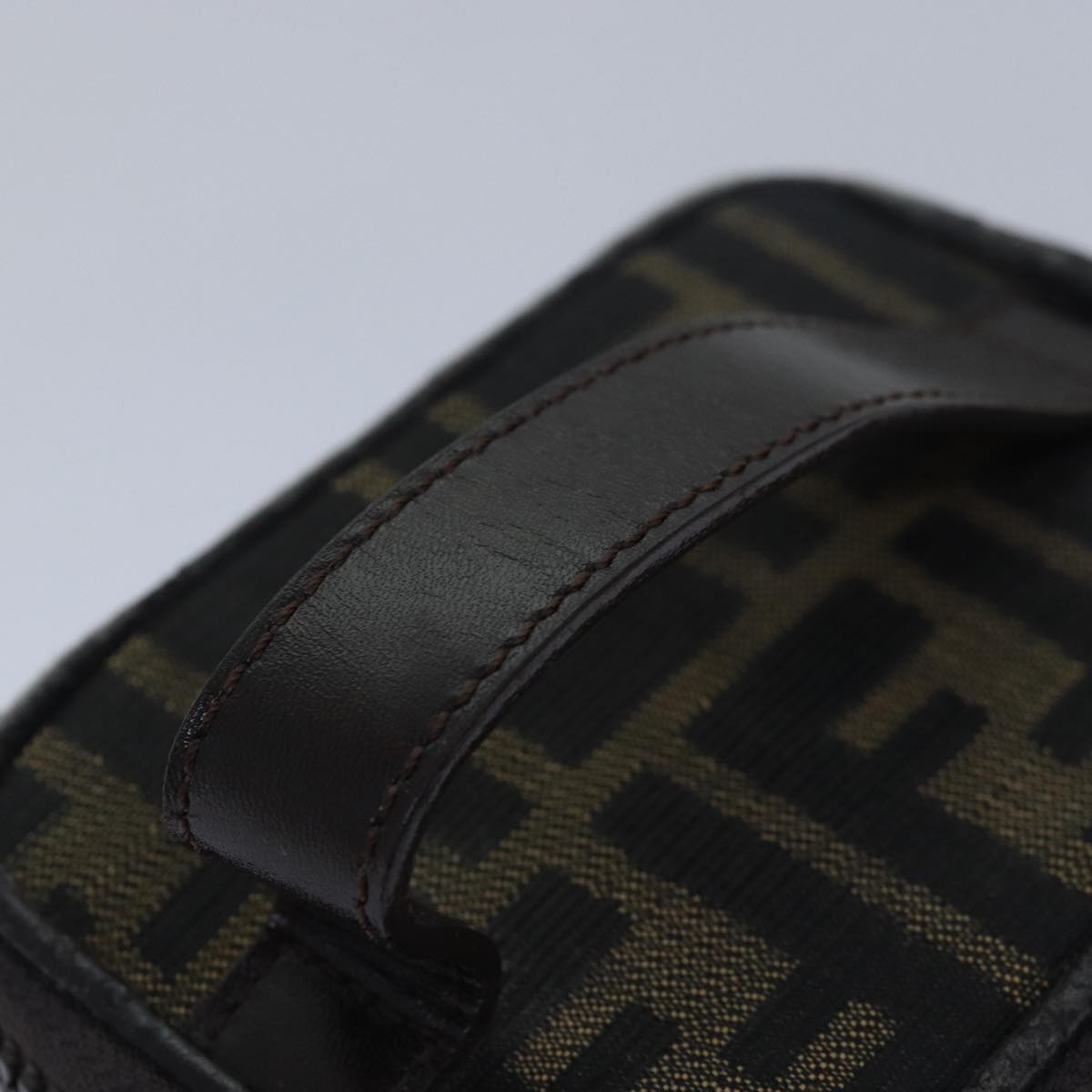 FENDI Zucca Canvas Vanity Pouch Brown Blackyb585