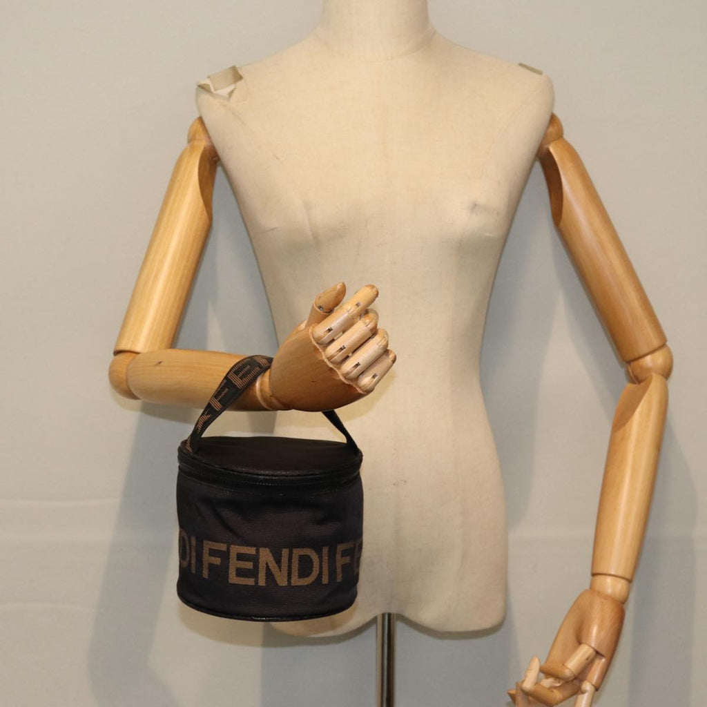 FENDI Hand Bag Canvas Brown Blackyb646