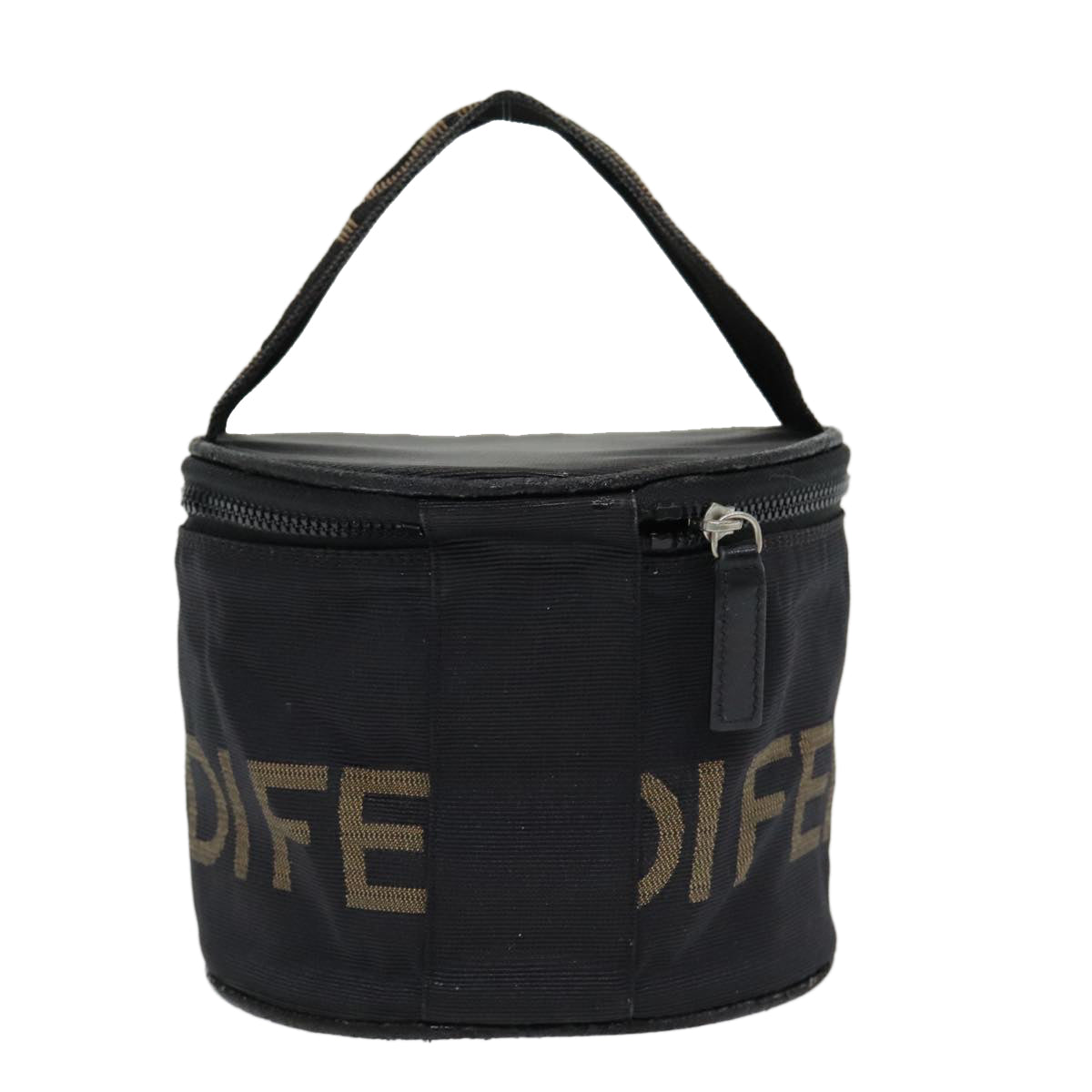 FENDI Hand Bag Canvas Brown Blackyb646