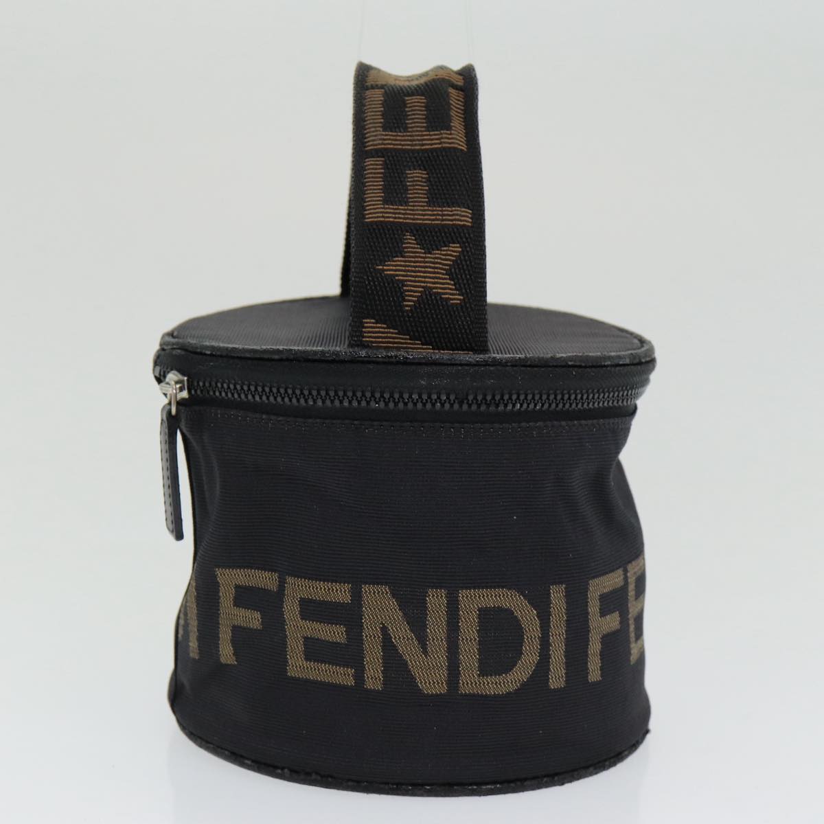 FENDI Hand Bag Canvas Brown Blackyb646