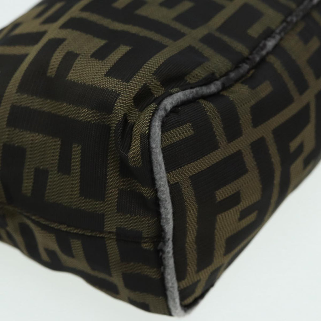 FENDI Zucca Canvas Mamma bucket Shoulder Bag Brown Blackyb648