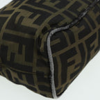 FENDI Zucca Canvas Mamma bucket Shoulder Bag Brown Blackyb648