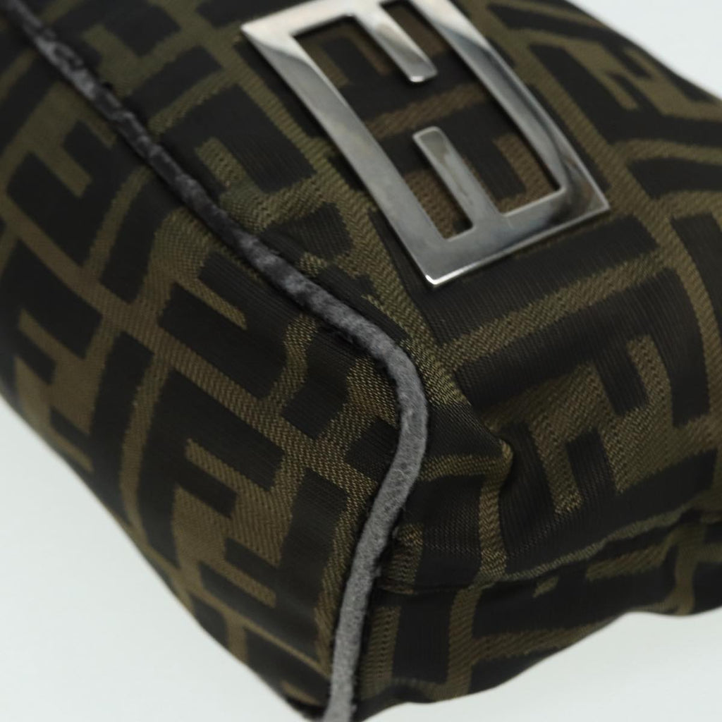 FENDI Zucca Canvas Mamma bucket Shoulder Bag Brown Blackyb648