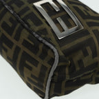 FENDI Zucca Canvas Mamma bucket Shoulder Bag Brown Blackyb648