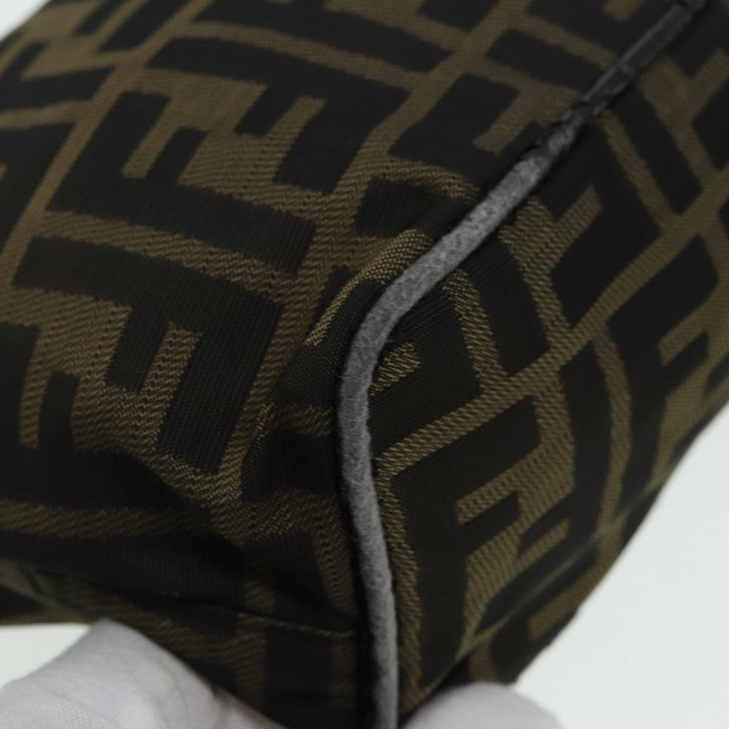 FENDI Zucca Canvas Mamma bucket Shoulder Bag Brown Blackyb648