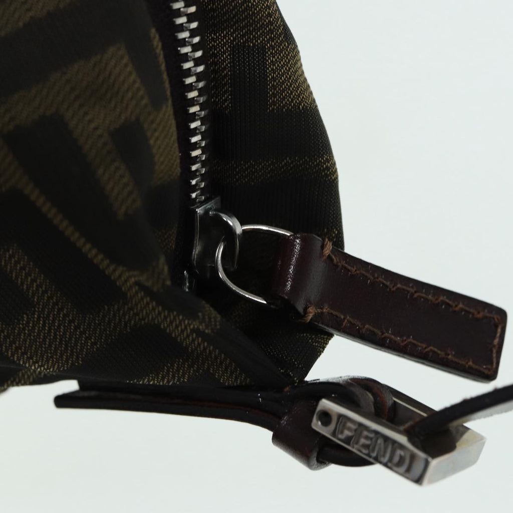 FENDI Zucca Canvas Mamma bucket Shoulder Bag Brown Blackyb648
