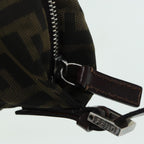 FENDI Zucca Canvas Mamma bucket Shoulder Bag Brown Blackyb648