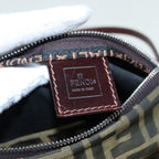 FENDI Zucca Canvas Mamma bucket Shoulder Bag Brown Blackyb648
