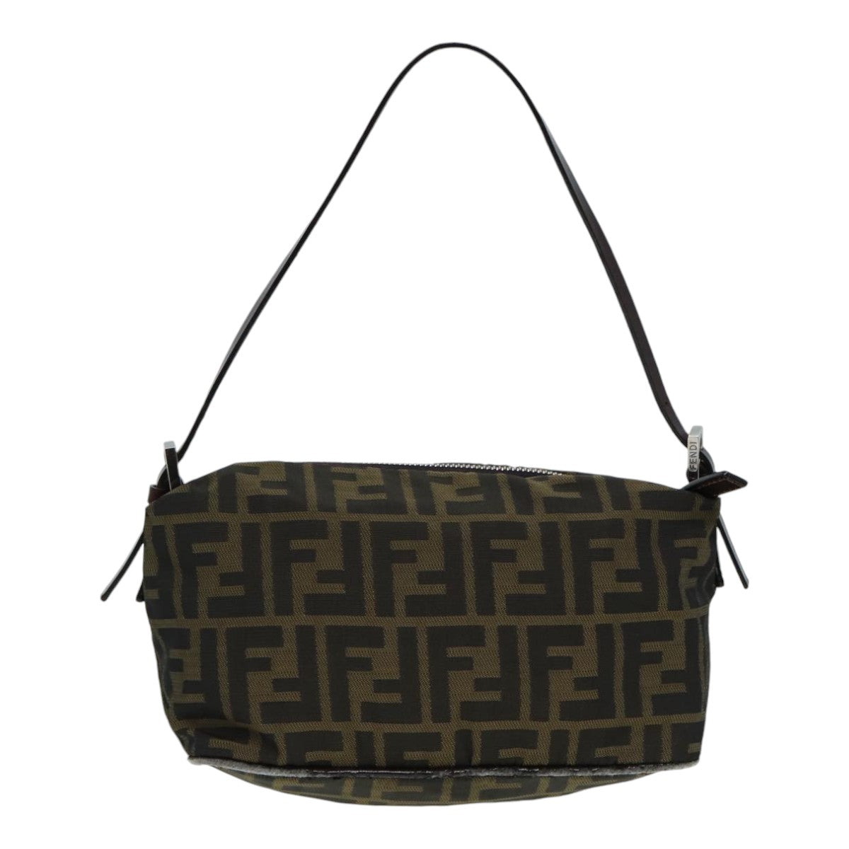 FENDI Zucca Canvas Mamma bucket Shoulder Bag Brown Blackyb648