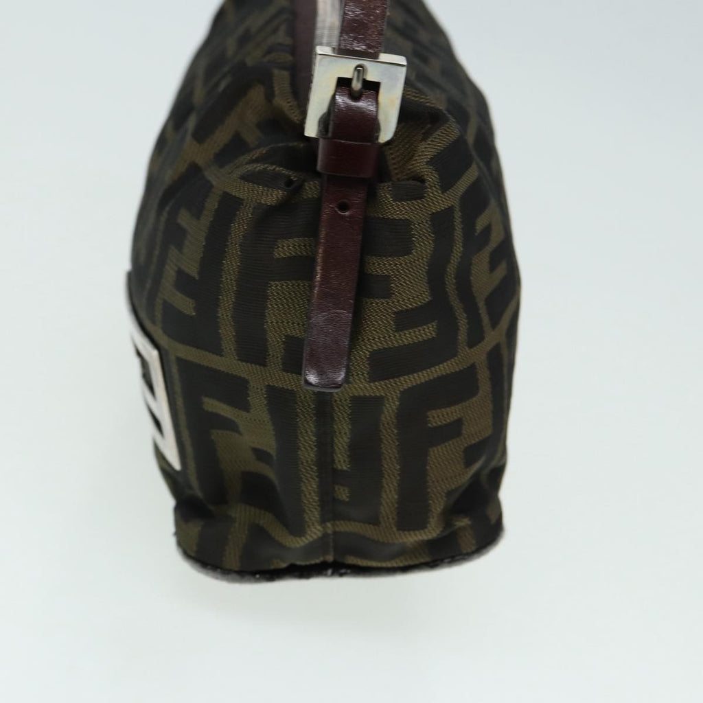 FENDI Zucca Canvas Mamma bucket Shoulder Bag Brown Blackyb648