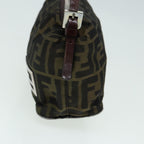 FENDI Zucca Canvas Mamma bucket Shoulder Bag Brown Blackyb648