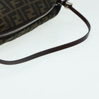 FENDI Zucca Canvas Mamma bucket Shoulder Bag Brown Blackyb648