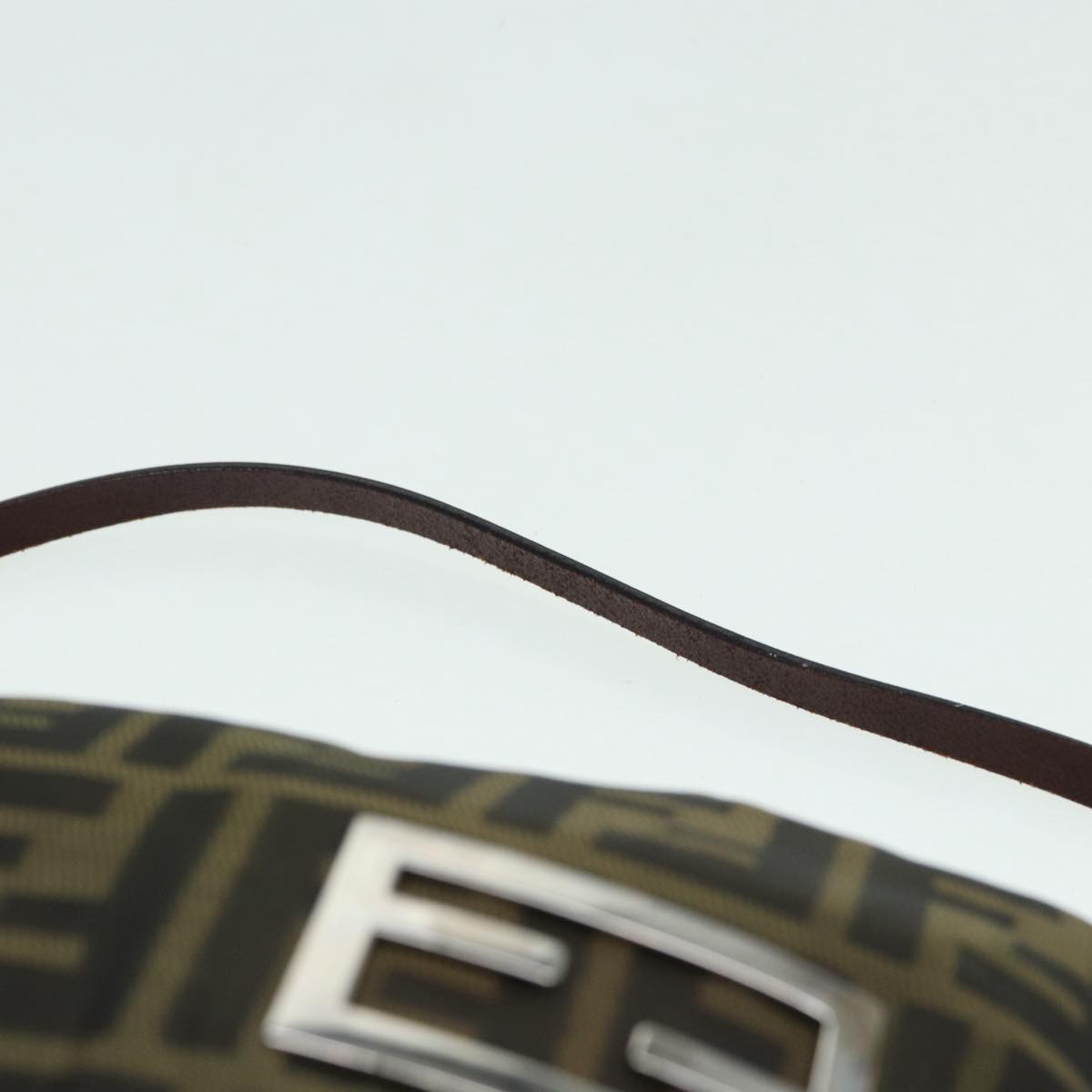 FENDI Zucca Canvas Mamma bucket Shoulder Bag Brown Blackyb648