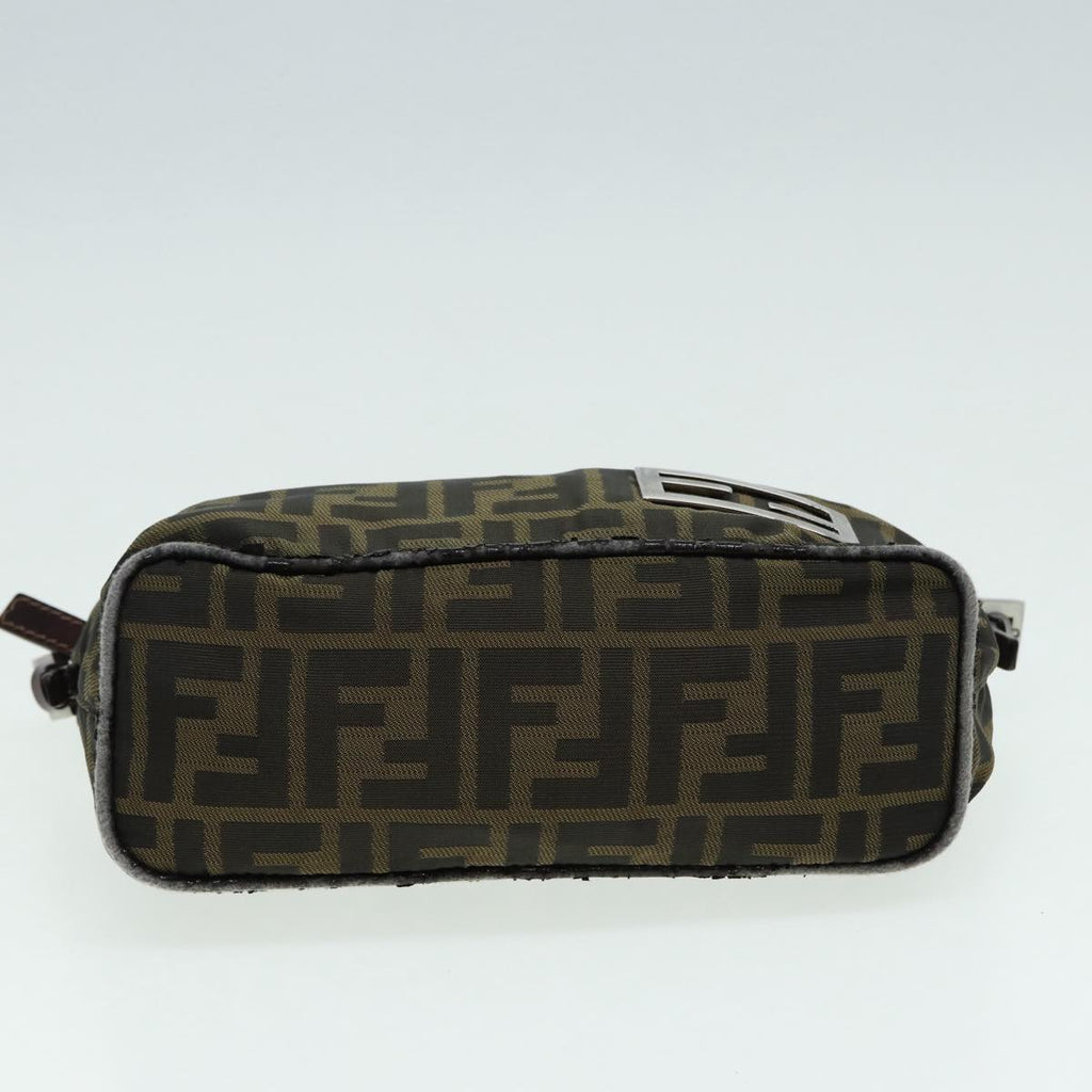 FENDI Zucca Canvas Mamma bucket Shoulder Bag Brown Blackyb648