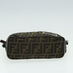 FENDI Zucca Canvas Mamma bucket Shoulder Bag Brown Blackyb648