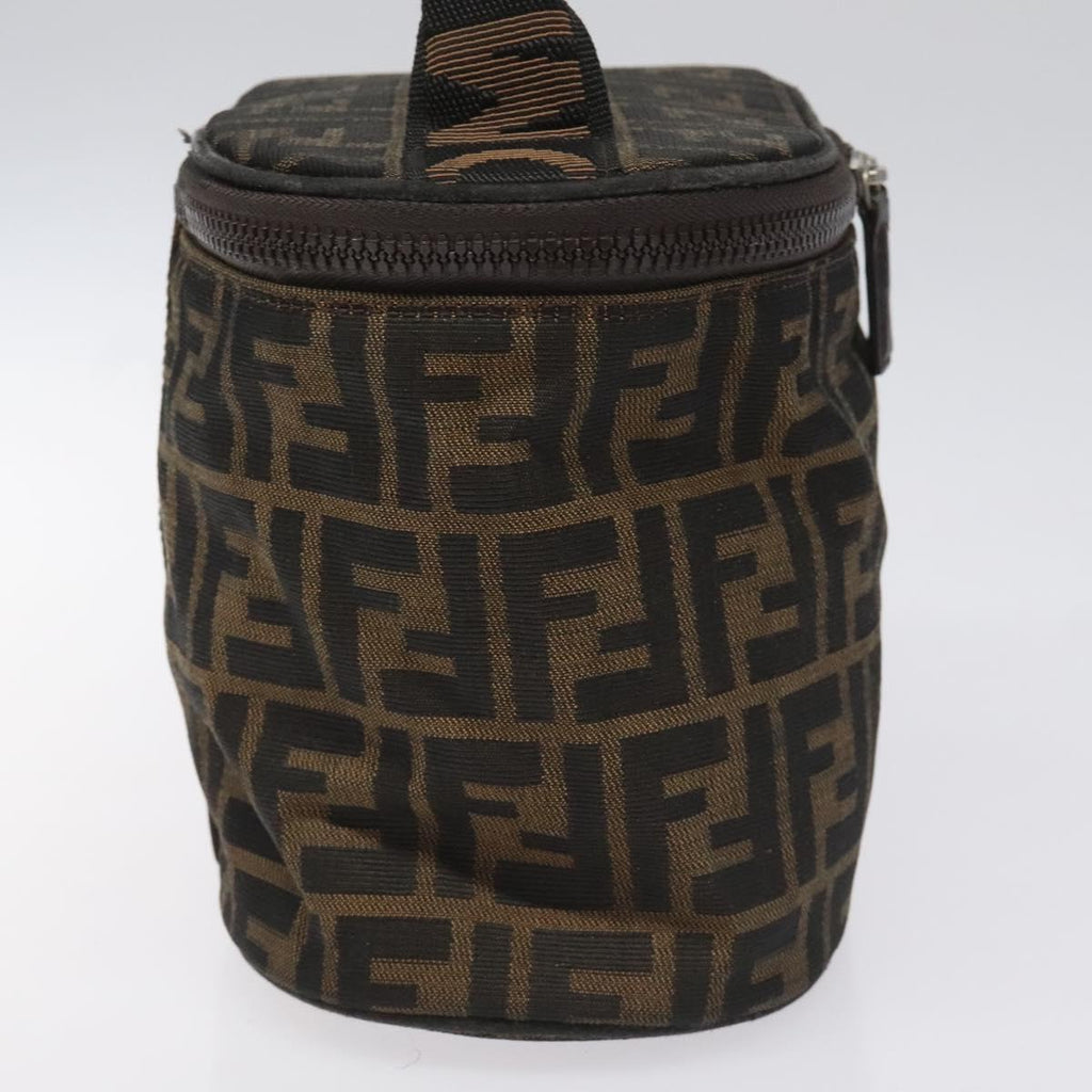FENDI Zucca Canvas Vanity Hand Bag Brown Blackyb723
