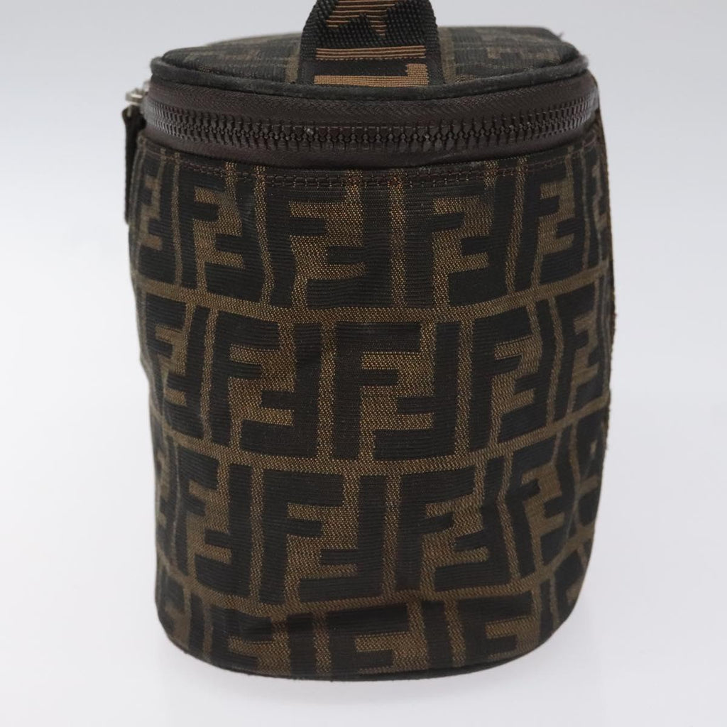 FENDI Zucca Canvas Vanity Hand Bag Brown Blackyb723