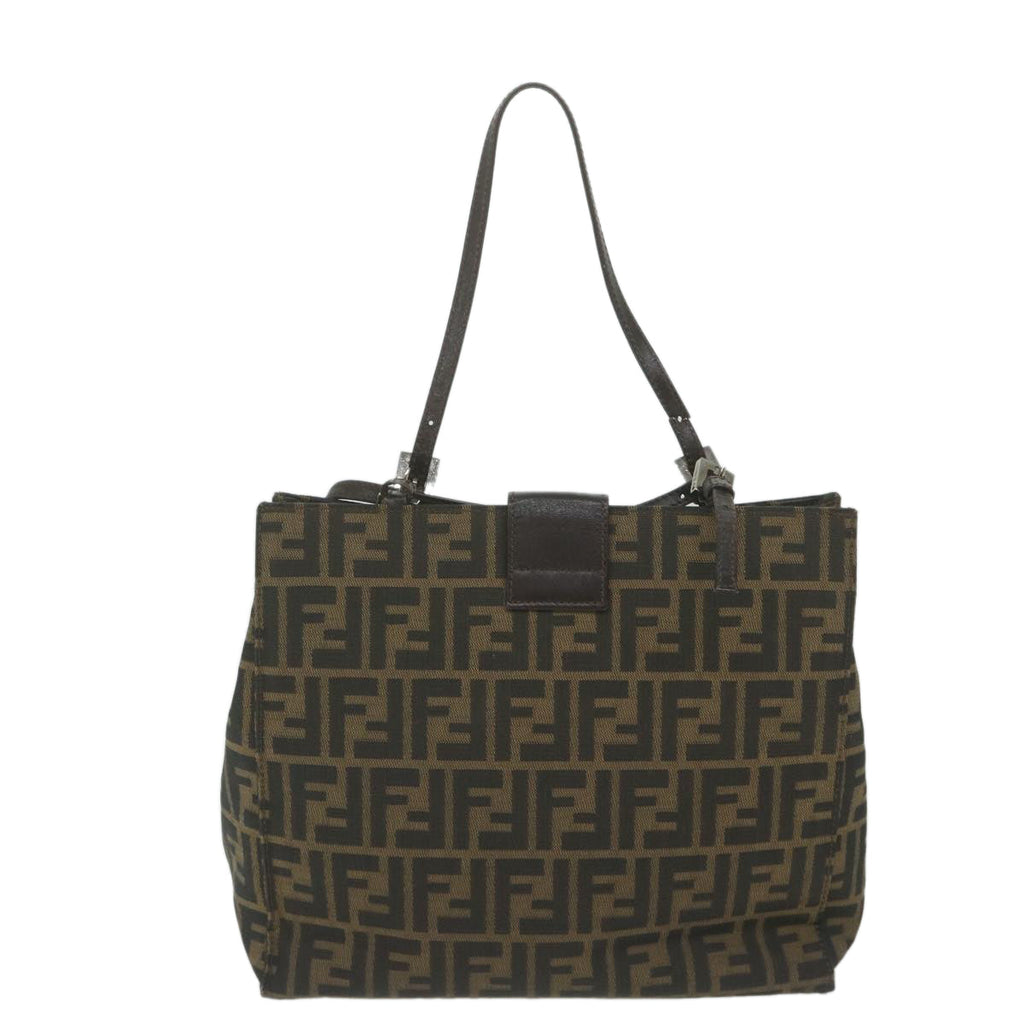 FENDI Zucca Canvas Tote Bag Black Brownyk10059