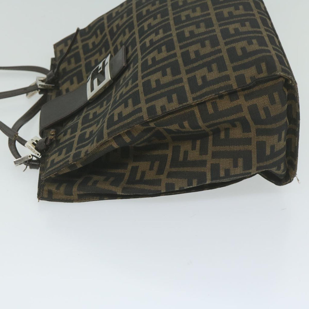 FENDI Zucca Canvas Tote Bag Black Brownyk10059