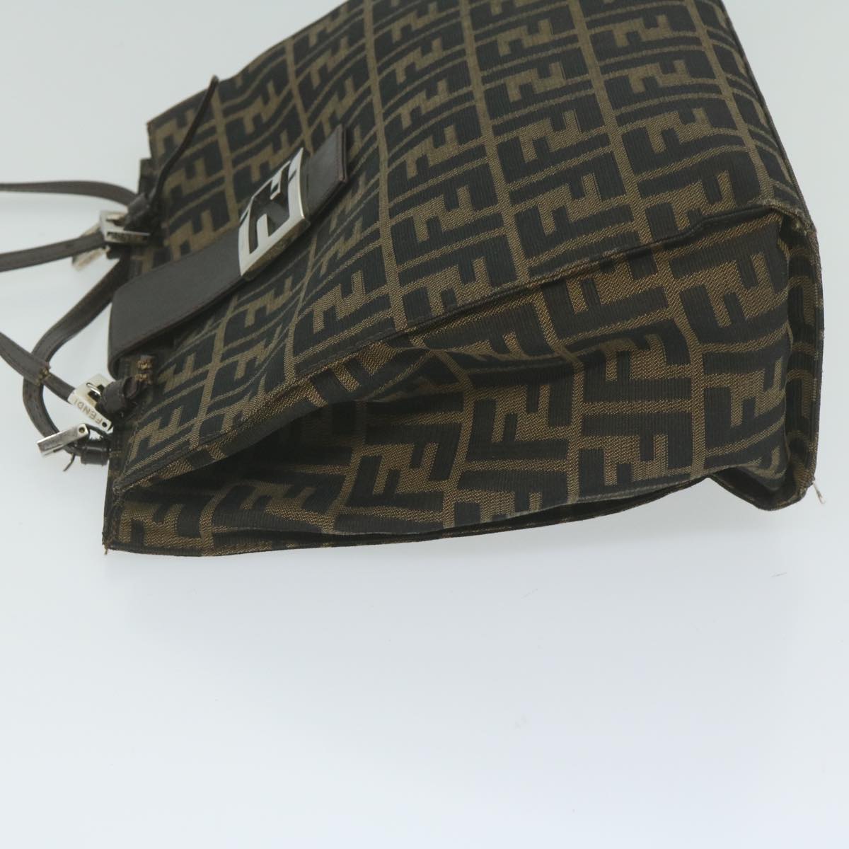 FENDI Zucca Canvas Tote Bag Black Brownyk10059
