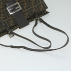 FENDI Zucca Canvas Tote Bag Black Brownyk10059