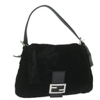 FENDI Mamma Baguette Shoulder Bag Velor Blackyk10069