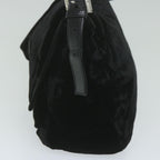 FENDI Mamma Baguette Shoulder Bag Velor Blackyk10069
