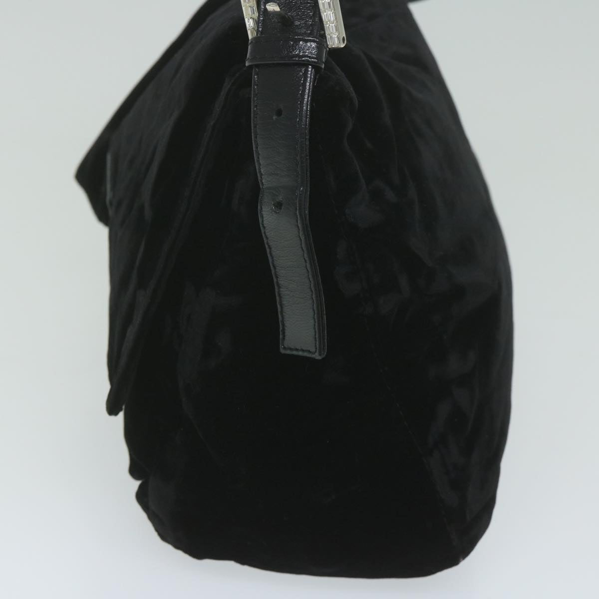FENDI Mamma Baguette Shoulder Bag Velor Blackyk10069