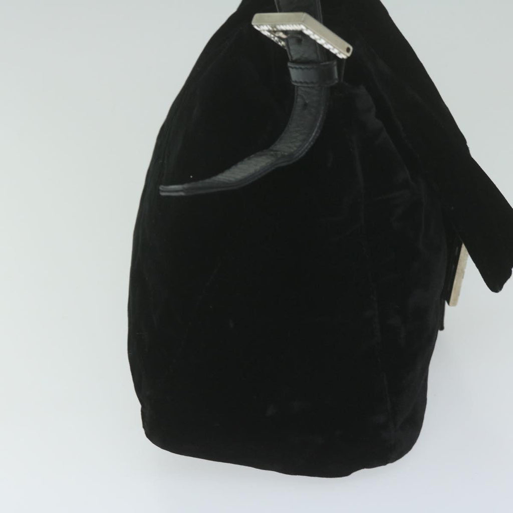 FENDI Mamma Baguette Shoulder Bag Velor Blackyk10069