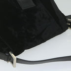FENDI Mamma Baguette Shoulder Bag Velor Blackyk10069